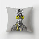 Yellow Black Geometric Cushion Cover - Wave Line Design by Axyaa