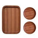 Axyaa Wooden Fruit Dessert Plate Tray Tableware Oval Round Square Toast Shape