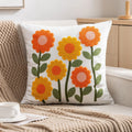 Axyaa Embroidered Floral Pillowcase Set - Soft Cotton Cushion Covers