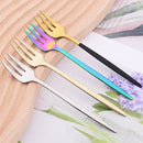 Axyaa Pink Gold Stainless Steel Small Forks Set of 6
