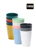 Axyaa Reusable Plastic Cups - Set of 11 - Multi-color PP Material