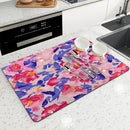 Axyaa Flower Branches Drain Mat for Kitchen and Bathroom