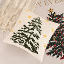 Axyaa Christmas Velvet Embroidered Tree Throw Cushion Cover Cojines