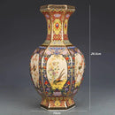 Axyaa Hexagonal Ceramic Enamel Porcelain Antique Entrance Vase