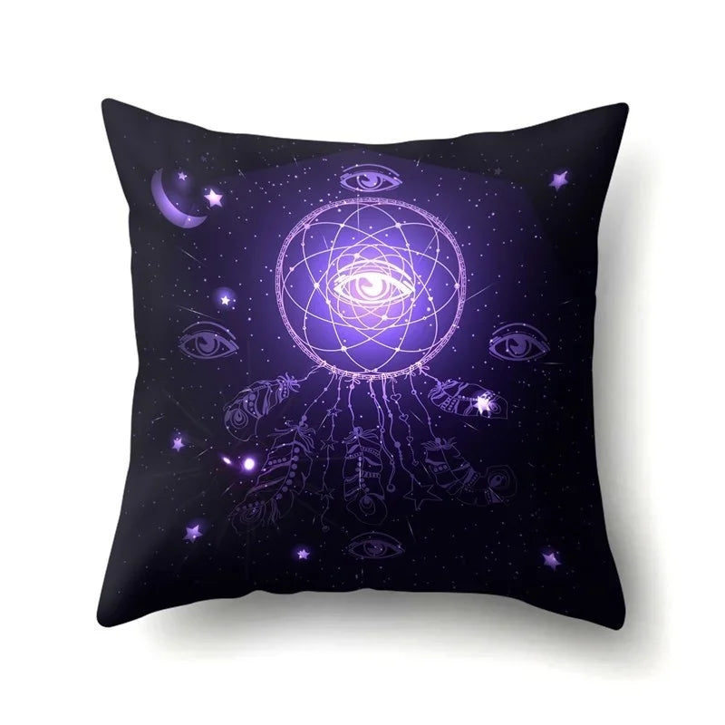 Axyaa Boho Indian Feather Dreamcatcher Pillow Cushion Cover for Home Decor