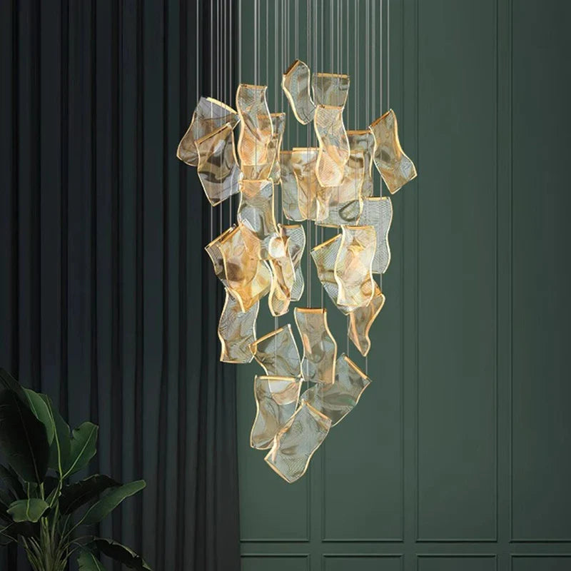 Axyaa Staircase Chandeliers LED Pendant Light Lamps for Modern Living Room