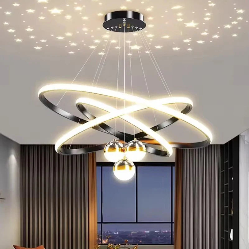 Axyaa Starry Sky LED Ceiling Chandelier: Modern Home Decoration Pendant Lights
