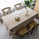 Axyaa Linen Tablecloth With Tassel, Dustproof & Thicken for Wedding Dining Table