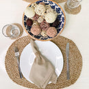 Axyaa Jute Braided Placemat and Coaster Set: Handmade Weaving Dinner Table Mat