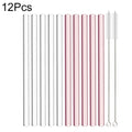 Axyaa Glass Milkshake Bubble Tea Straw Set with Cleaning Brush