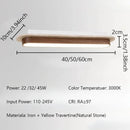 Axyaa Travertine LED Ceiling Light - Solid Wood Color - Natural Stone Decor - Long Strip Lamps