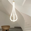 Axyaa Nordic Copper LED Chandelier for Modern Home Decor