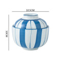 Axyaa Ceramic Soup & Dessert Bowl with Lid - Creative Pattern, Thick & Durable
