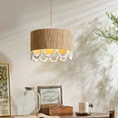 Axyaa Bohemian Hemp Rope Chandelier Pendant Light - Vintage Hanging Ceiling Lights