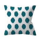 Teal Blue Green Floral Stripe Geometric Pillowcase by Axyaa for Home Decor