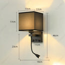 Axyaa LED Fabric Lampshade with USB Port and Adjustable Angle Spotlight