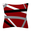 Axyaa Red Geometric Pillowcase Abstract Pachwork Cushion Cover Square Home Decor