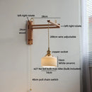 Axyaa Wooden LED Wall Lamp Clear Glass Gold Socket Modern Stair Light