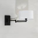 Axyaa Rocker Arm Folding Wall Lamp, Fabric Switch Light for Bedroom, Office, Study