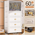 Axyaa Multi-Tier Foldable Cabinet with Wheels – Heavy-Duty Storage Solution