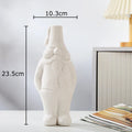 Axyaa Dwarf Shape Ceramic Vase for Flowers - Room Aesthetic Decor and Artificial Flower Arrangement