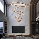 Axyaa Crystal Chandelier Stair Pendant Living Room Lighting