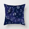 Axyaa Cartoon Astronaut Rocket Spaceship Sofa Pillowcase Space Theme Cushion Cover