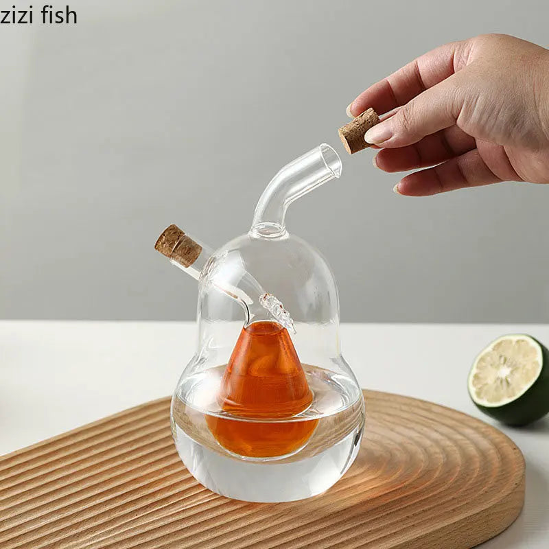 Axya Double Layer Glass Oil Jug Seasoning Container Kitchen Organizer