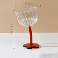 Axyaa Clear Flower Base Bent Stem Goblet 200ml Drinking Glass Set