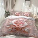 Axyaa Silvery Leaves Duvet Cover Set - Elegant & Soft Bedding