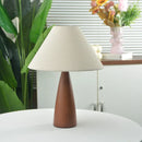 Axyaa Solid Wood Linen Desk Lamp LED Light for Modern Home Decor