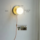 Axyaa Glass Ball LED Wall Light with Pull Chain Switch - Copper Finish