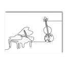 Axyaa Nordic Piano Music Notes Wall Art Poster - Black White Canvas Print
