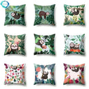 Sloth & Tropical Plants Printed Pillow Cover by Axyaa