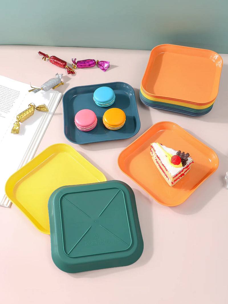Axyaa Snack Plate Set for Home, Camping, Weddings - Reusable & Durable - 4/8/12pcs