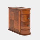 Axyaa Solid Wood Round End Table with Drawer: Modern Nightstand for Bedroom Sofa Bed