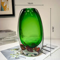 Axyaa Double Color Vase & Fruit Tray: Clear Desktop Storage & Terrarium