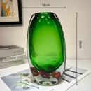 Axyaa Double Color Vase & Fruit Tray: Clear Desktop Storage & Terrarium