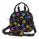 Axyaa Dog Paw Print Insulated Lunch Bag - Thermal Portable Bento Pouch
