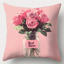 Axyaa Mother'S Day Throw Pillow Covers - Romantic Love, Bicycle, and Rose Bouquet Designs