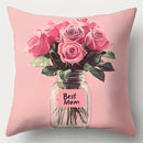 Axyaa Mother'S Day Throw Pillow Covers: Romantic Love, Bicycle, Flowers, Rose Bouquet Designs