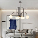 Axyaa Milky Glass Ball LED Chandelier for Kitchen Dining Living Bar Island