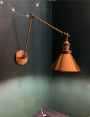 Axyaa Vintage Industrial Long Arm Wall Sconce - LED Wall Lamp for Home, Bedroom, Indoor