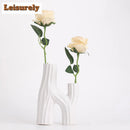 Axyaa Ceramic Black Flower Pot Vase Home Wedding Decor Ornament