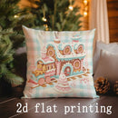 Axyaa Gingerbread House Christmas Pillow Covers Pattern for Sofa, Bedroom, Car
