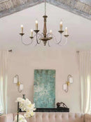 Axyaa Rustic Wooden Chandelier for Home Decor and Lighting