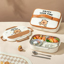 Axyaa Kids Stainless Steel Lunch Box Set with Cutlery & Carry Bag