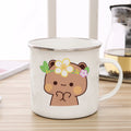 Milk Mocha Bear Enamel Cup - Axyaa Cute Animal Couple Gift