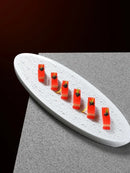 Axyaa Meteorite Beaded Oval Ceramic Dish for Molecular Cuisine and Cold Dishes