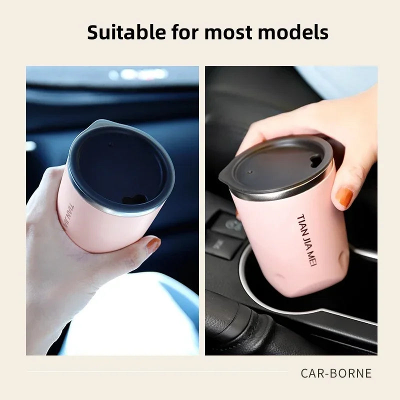 Axyaa Stainless Steel Portable Thermos Cup, 300ml Simple Office Coffee Mug